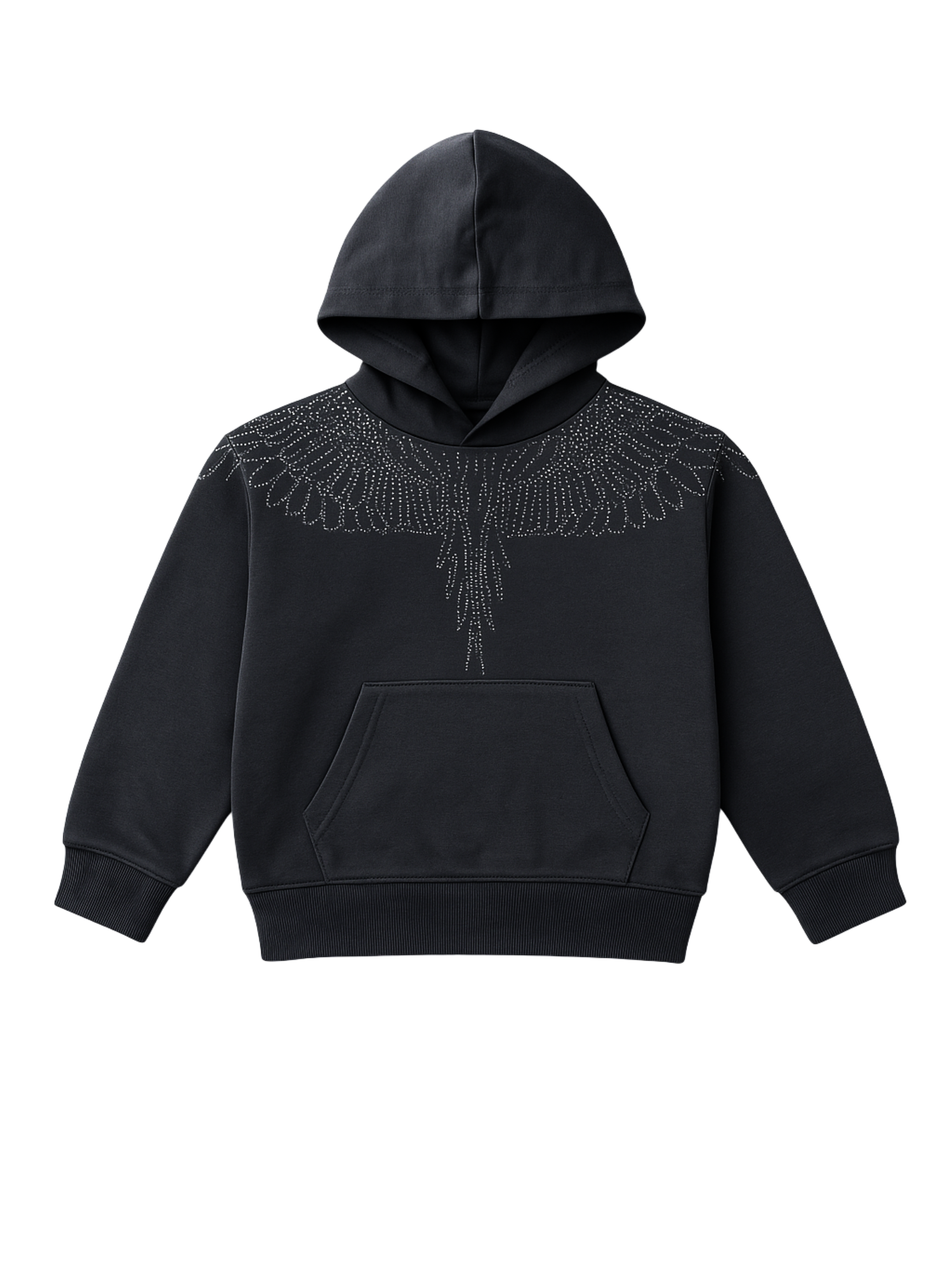 County of Milan felpa con cappuccio dettagli strass nero F5CMJGHS012 110 COUNTY OF MILAN KIDS 