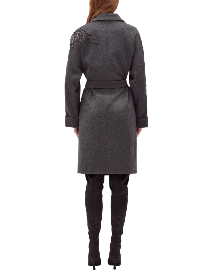 Blugirl cappotto misto lana con applicazioni gioiello grigio RF5241T221A 02073 BLUGIRL 