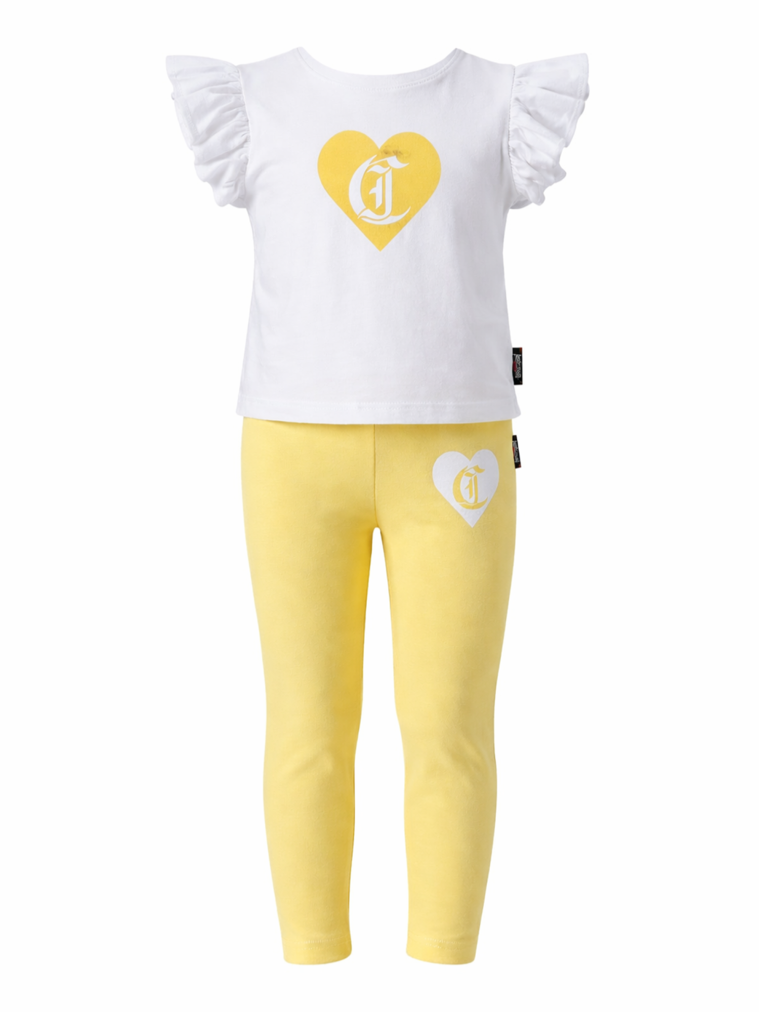 Just Cavalli completo bambina T-shirt e pantaloni bianco giallo JIP26077CJ WHITE-POPCORN JUST CAVALLI 