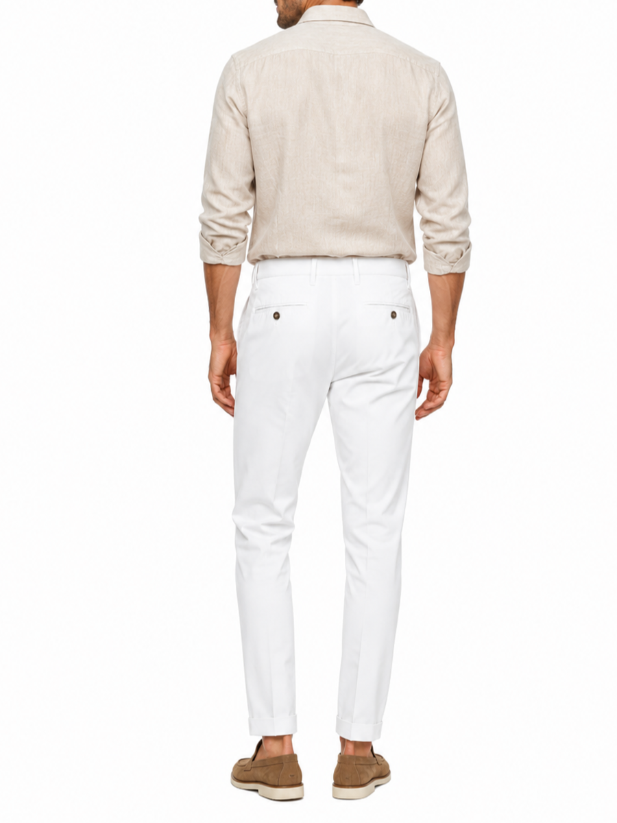 Le Braghe pantaloni uomo capri slim bianco M1056-1602 BIANCO Le Braghe 