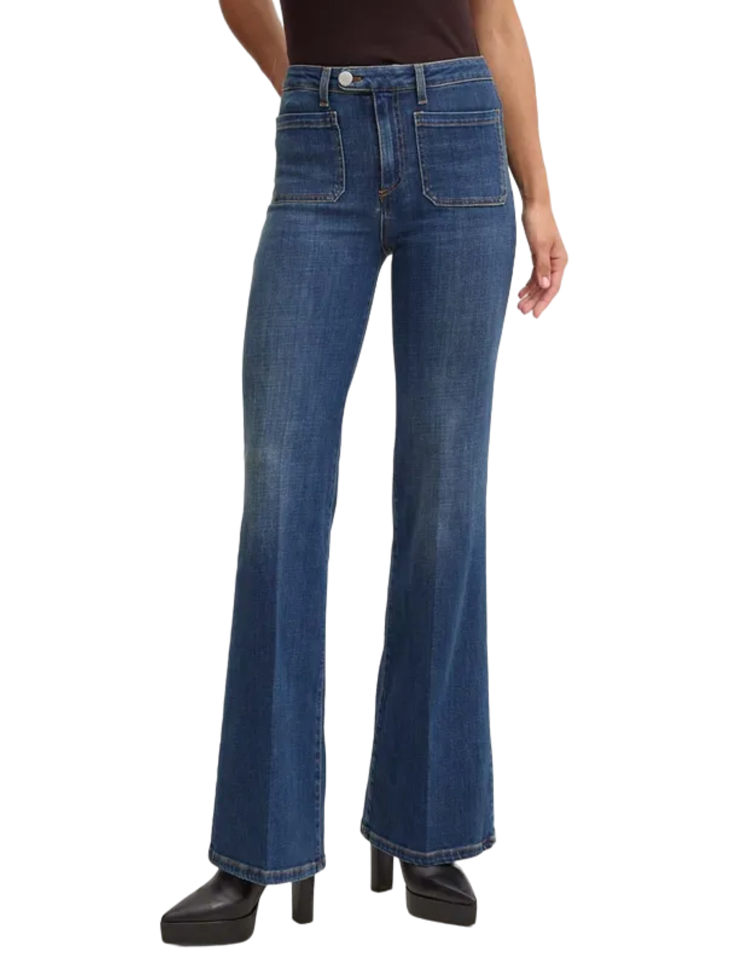 Pinko jeans flare Fernanda vita alta lavaggio blu scuro 103925-A20M PJZ PINKO 