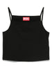 Diesel top Trind crop con logo strass nero