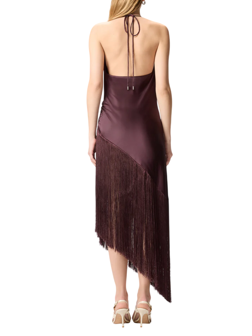 Pinko abito satin Uva con frange viola 106430-A33D R57 PINKO 