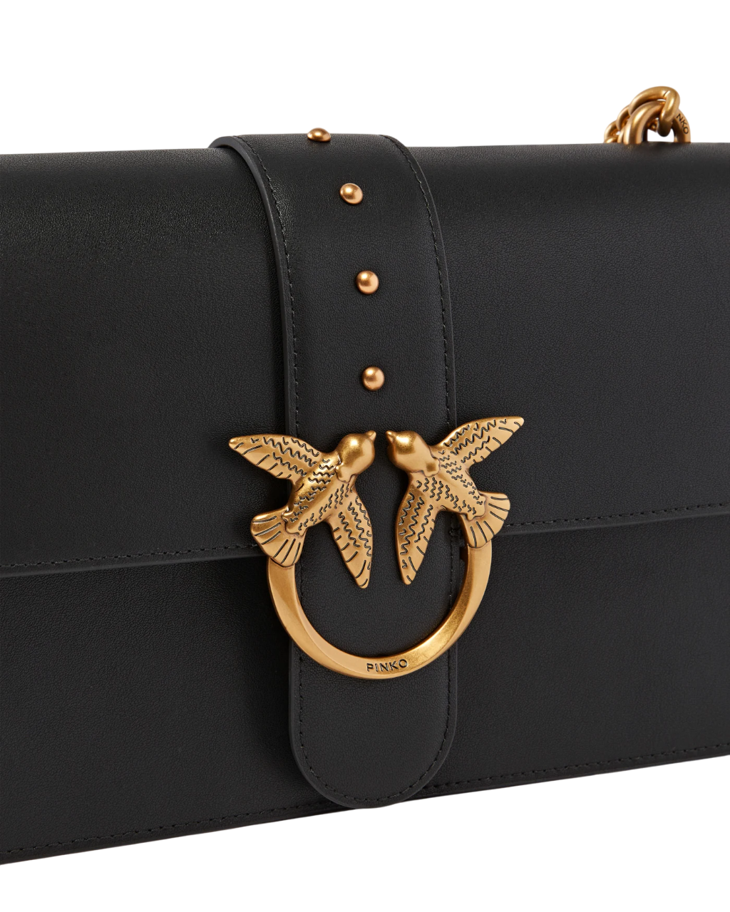 Pinko borsa Love Bag One Classic in pelle color nero oro 100053-A0F1 Z99Q PINKO 