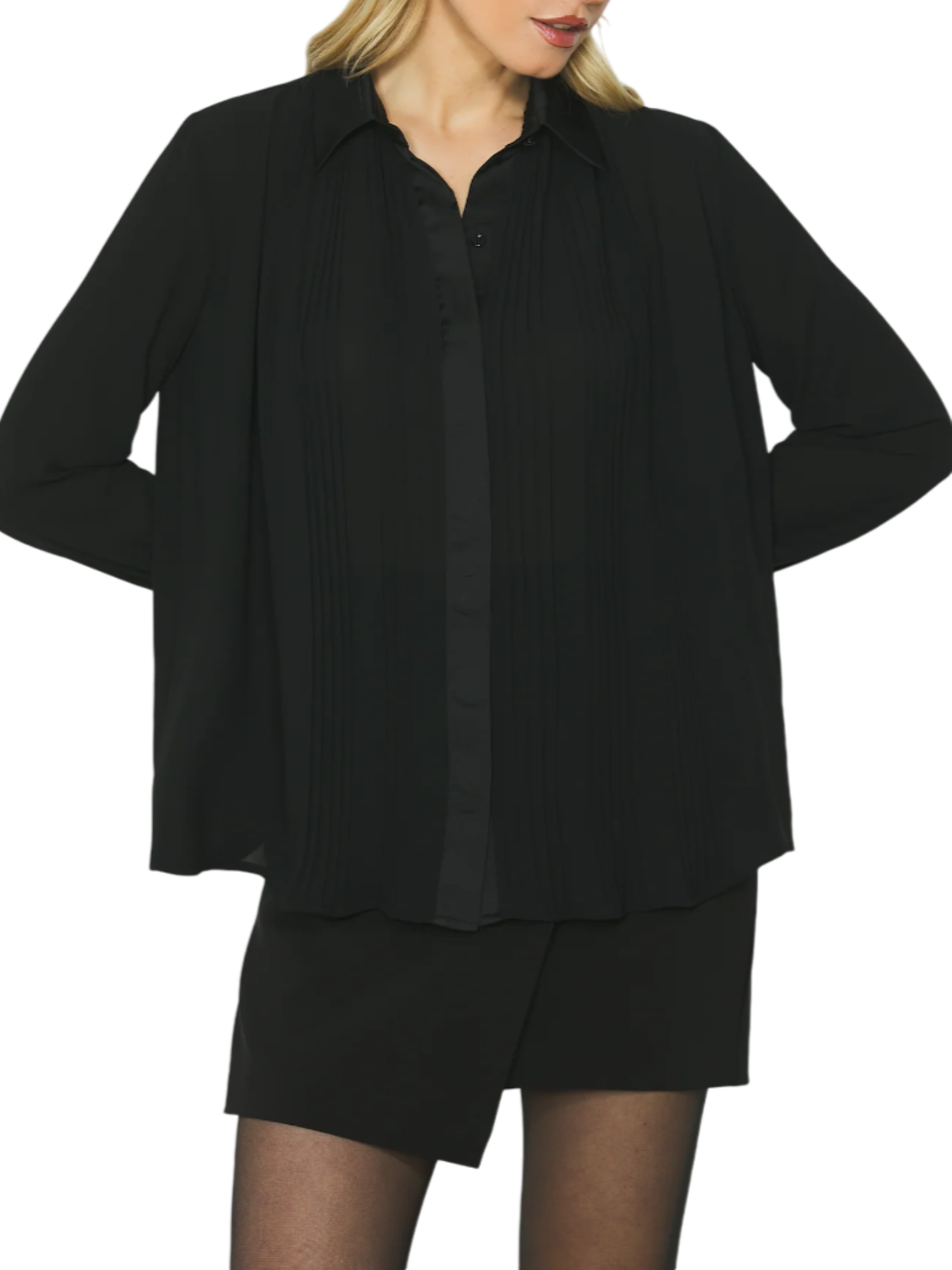 Relish camicia Elisabeths plissè nero ELISABETHS 1199 RELISH 