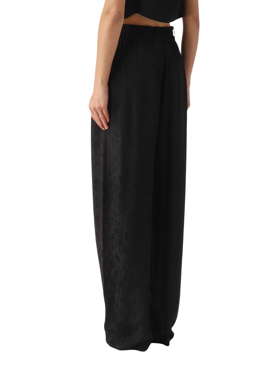 Pinko pantaloni wide leg Bedonia in fantasia floreale nero 106802-A3AN Z99 PINKO 