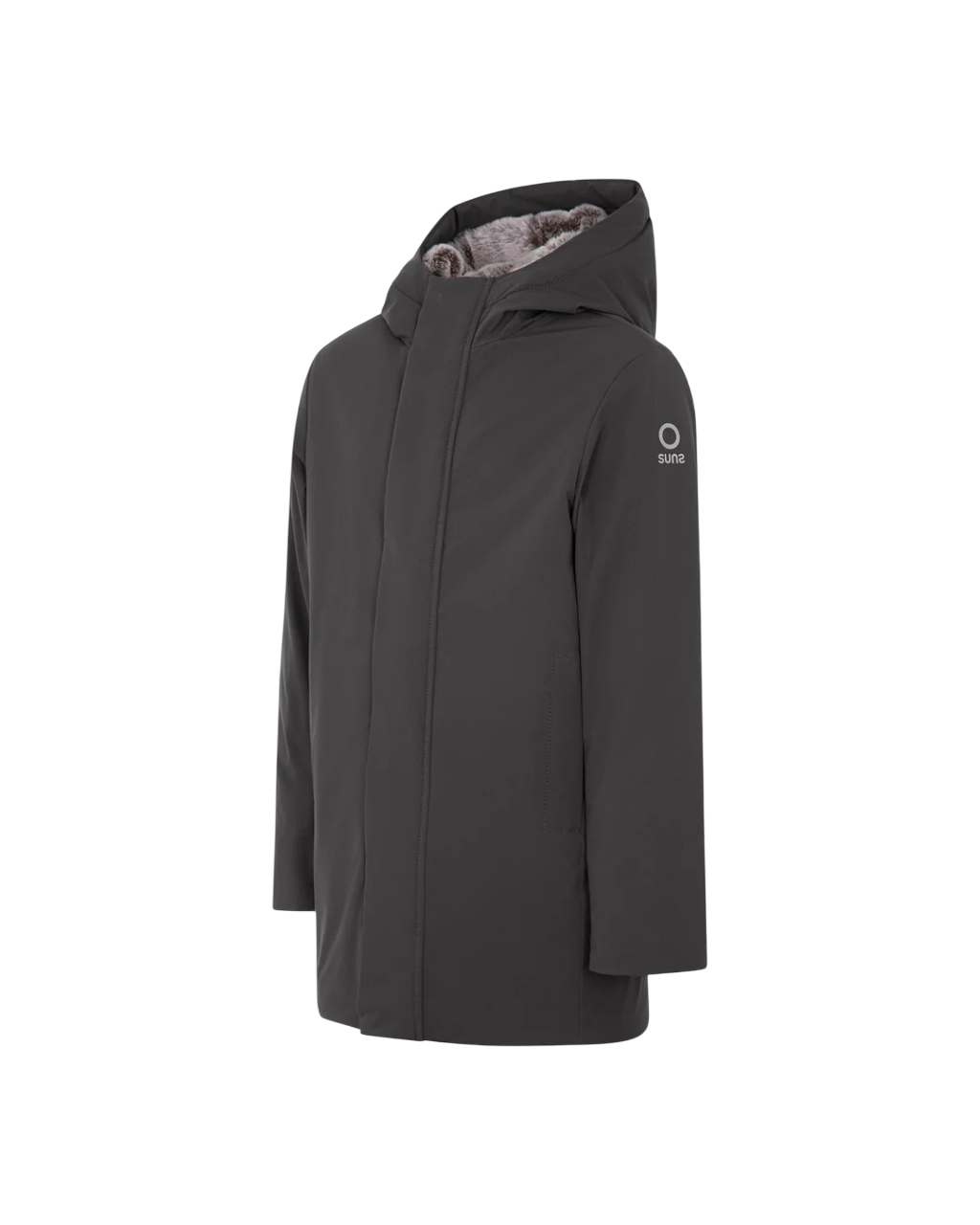 Suns giubbino imbottito uomo Gransasso Fur con cappuccio antracite GBS53045U SMOG SUNS 