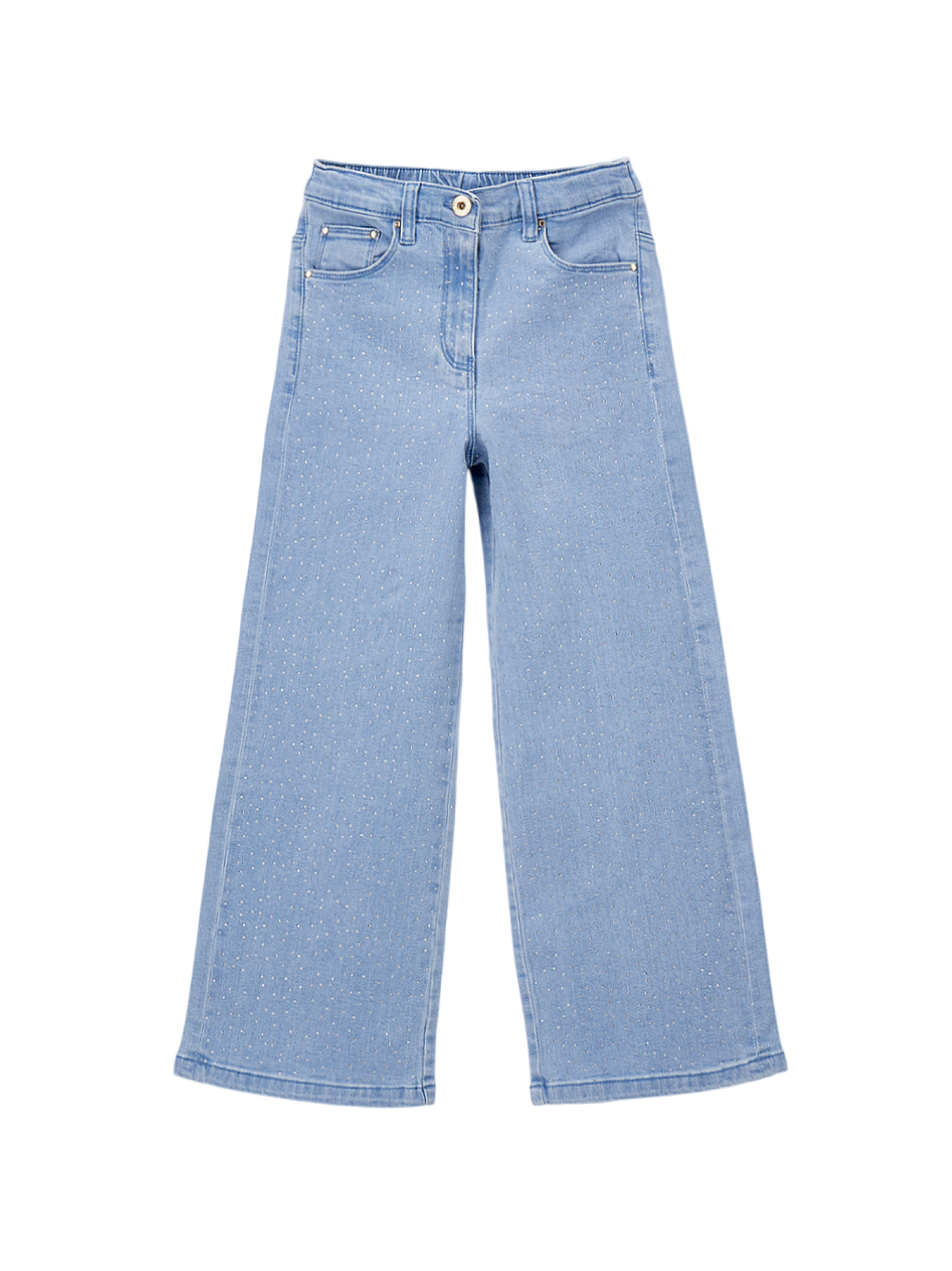 iDo jeans palazzo bambina con strass lavaggio blu 4G724 7310 iDO 