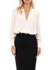Elisabetta Franchi camicia in georgette con collana avorio
