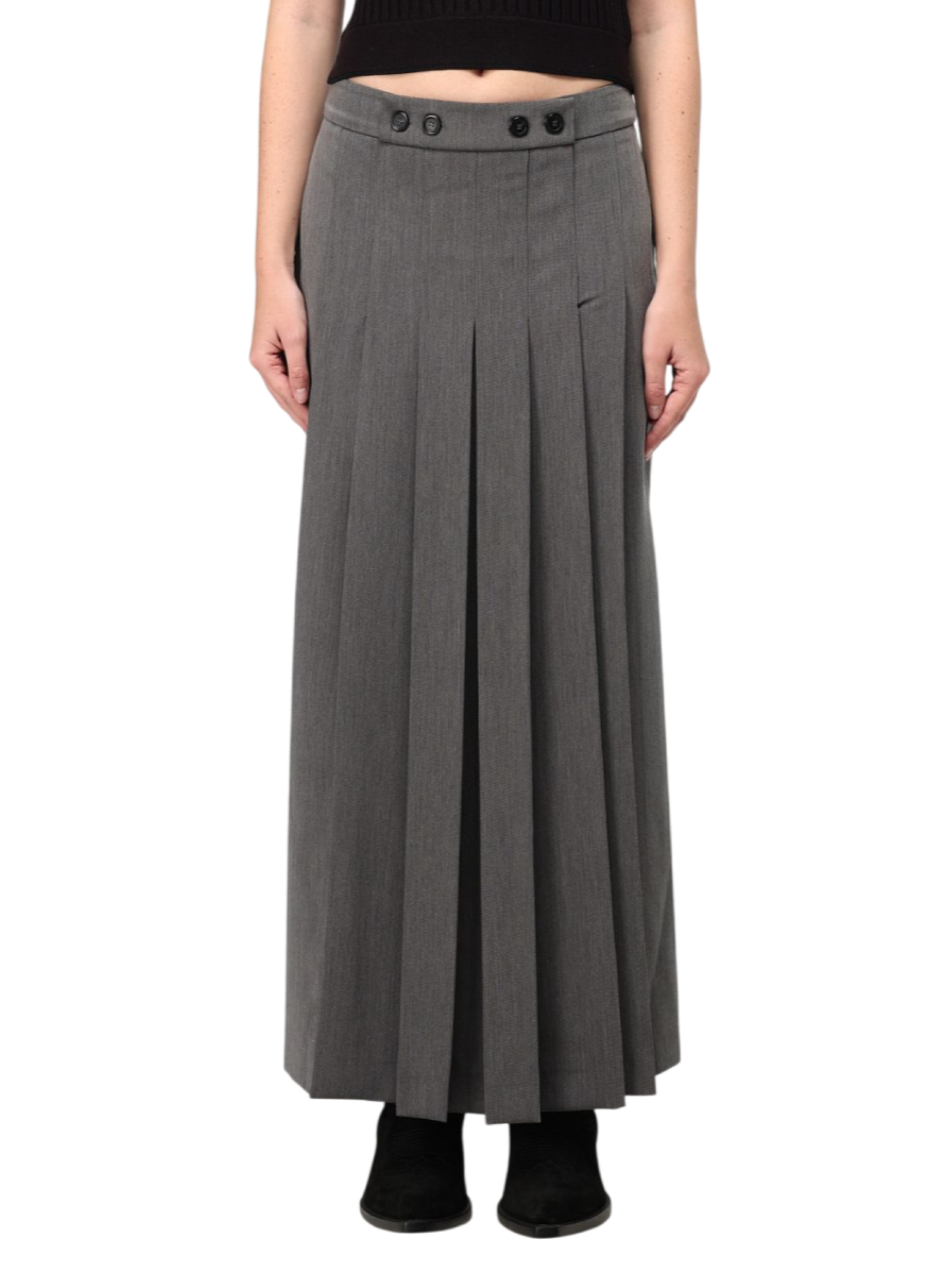 Pinko gonna midi Boito a pieghe grigio 104380-A18E I72 PINKO 