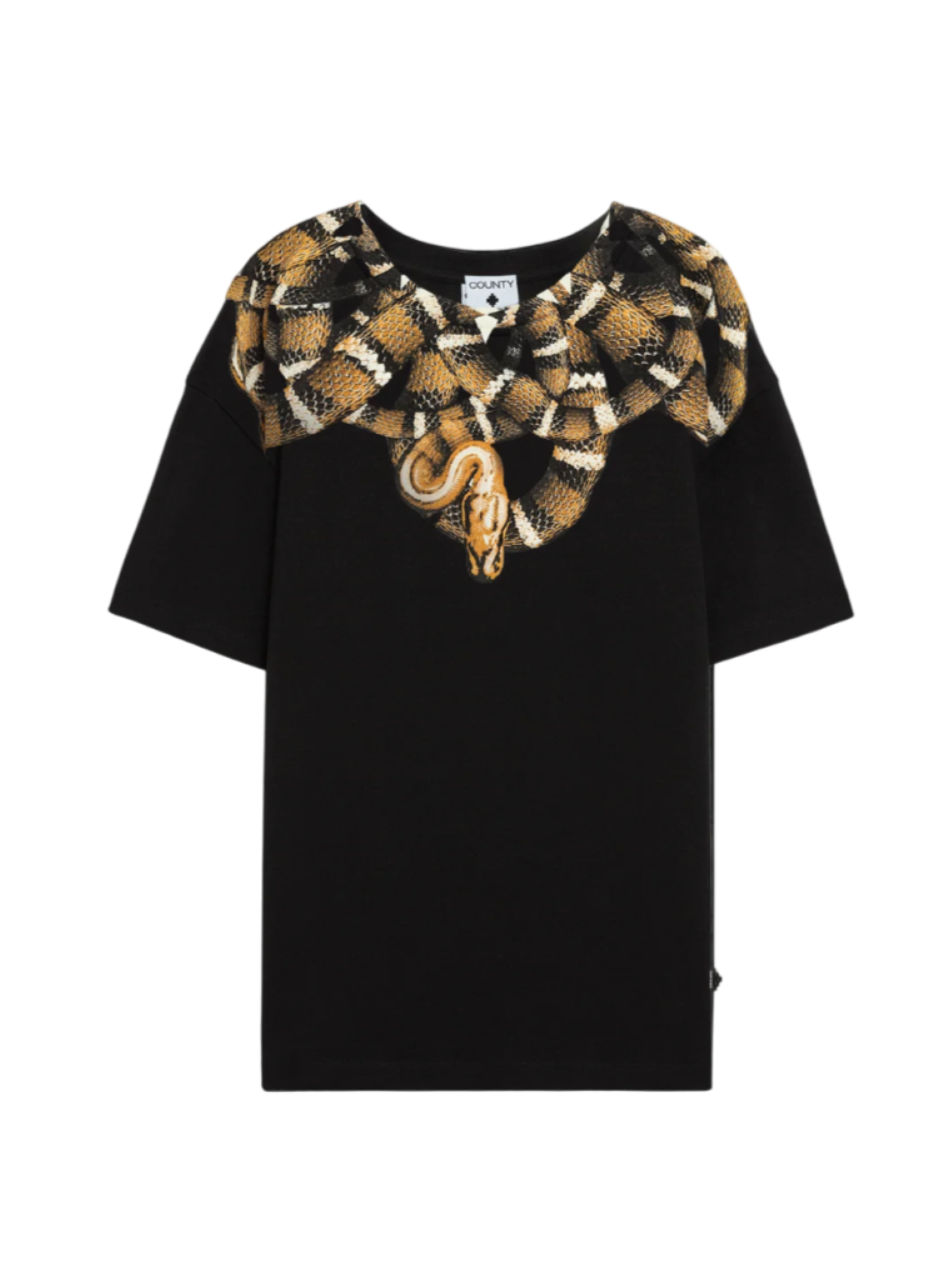 County of Milan T-shirt manica corta con stampa snake nero CAMATH038 110 COUNTY OF MILAN 