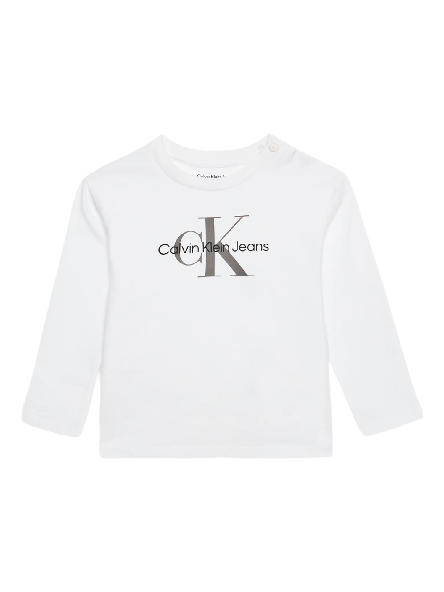 Calvin Klein Jeans T-shirt manica lunga con logo bianco