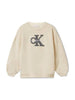 Calvin Klein Jeans felpa bambina con logo fluffy ecrù