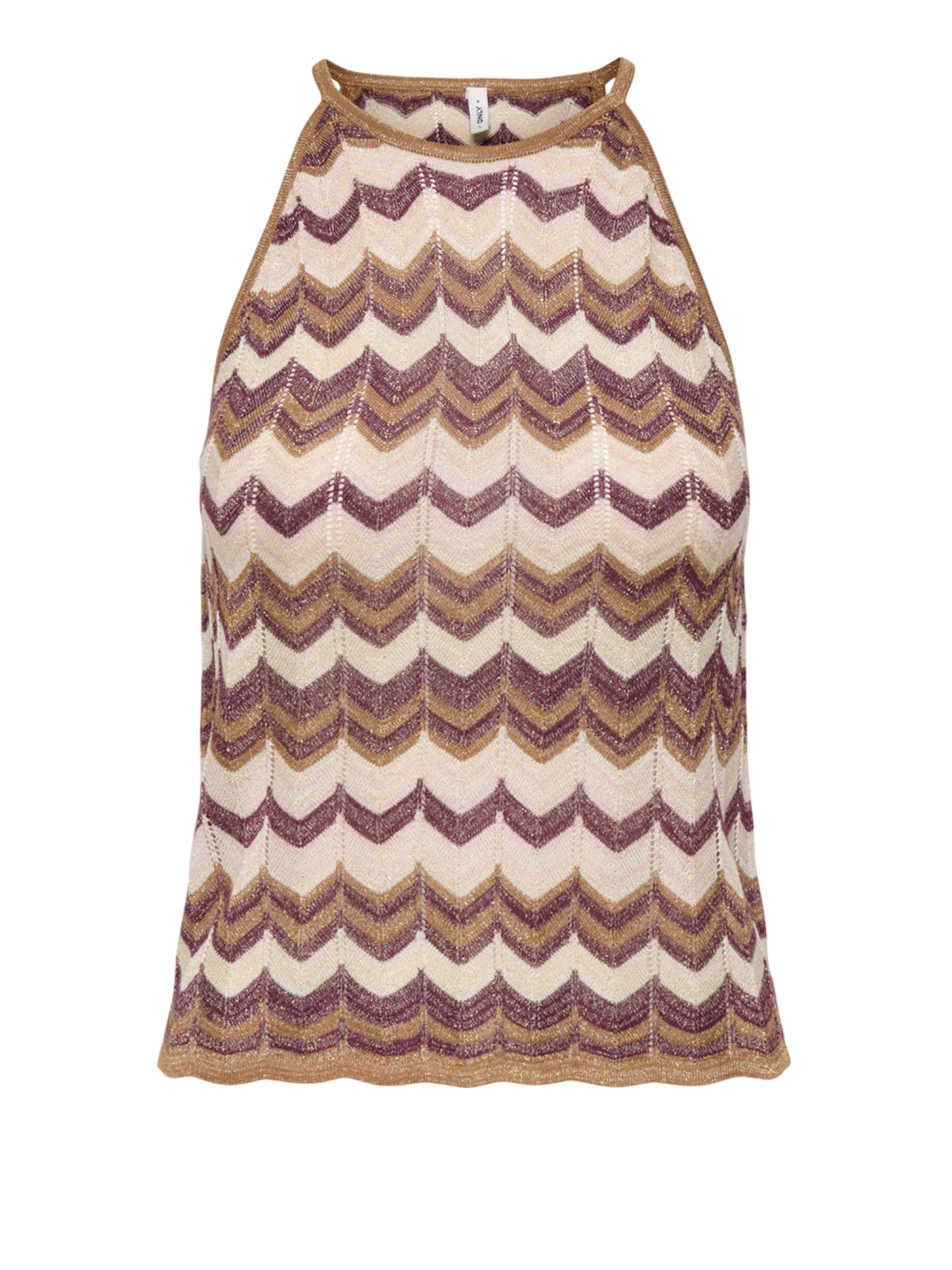 Only top all'americana in fantasia chevron lurex multicolor 15369377 FOXTROT GRAPE W-CLOUD D-PALE L ONLY 