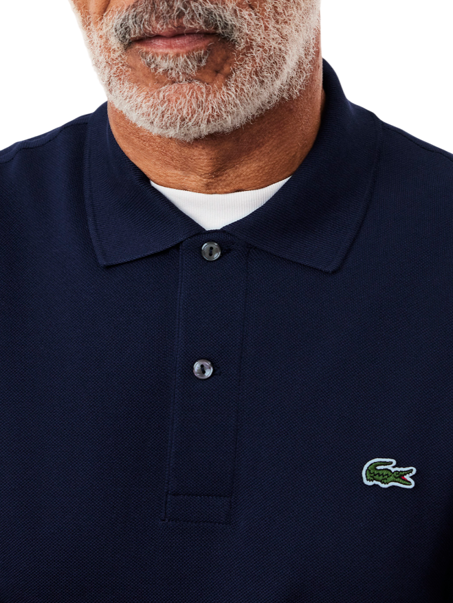 Lacoste polo manica lunga 12.12 in piquè blu navy L1312 166 LACOSTE 