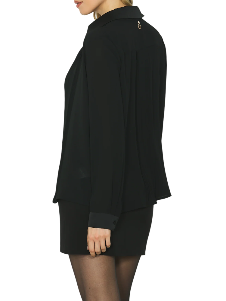 Relish camicia Elisabeths plissè nero ELISABETHS 1199 RELISH 