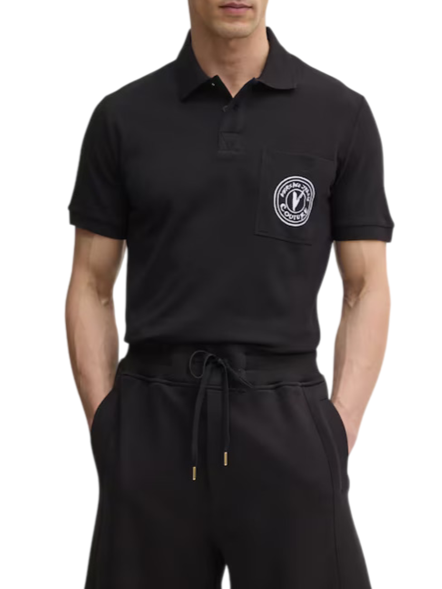 Versace Jeans Couture polo manica corta con taschino nero 78GAGT01-CJ01T 899 VERSACE Jeans Couture 