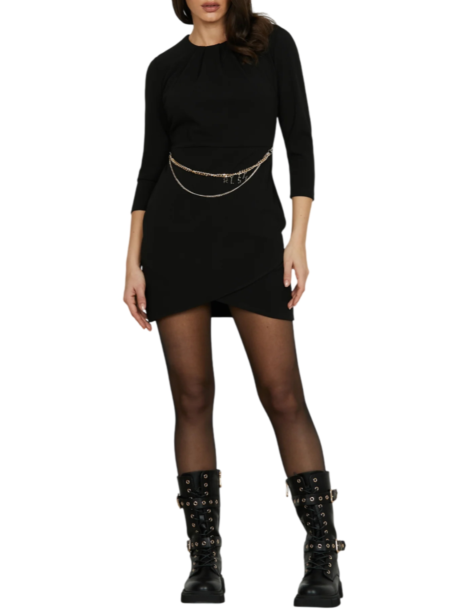 Relish abito corto Ago con catenelle nero AGO 1199 RELISH 