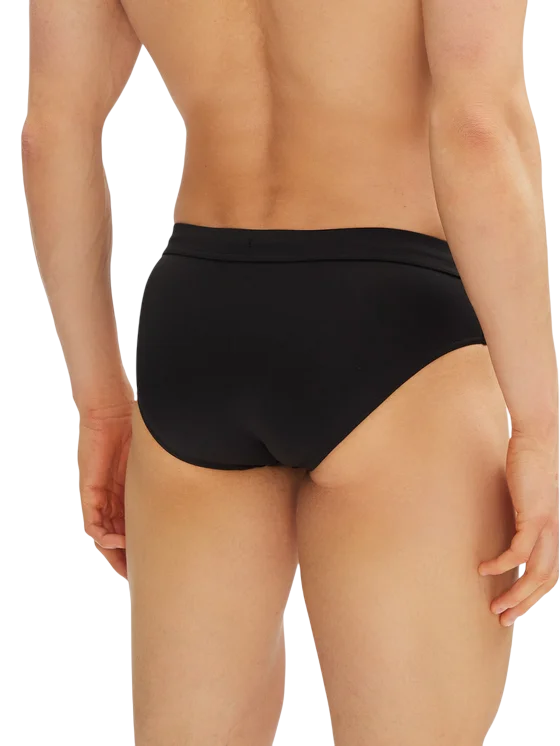 Calvin Klein slip mare con patch logo nero KM0KM01113 BEH Calvin Klein Beachwear 