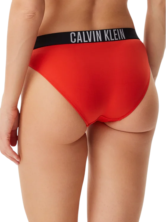 Calvin Klein slip mare in nylon con fascia logata rosso KW0KW02856 XM8 Calvin Klein Beachwear 