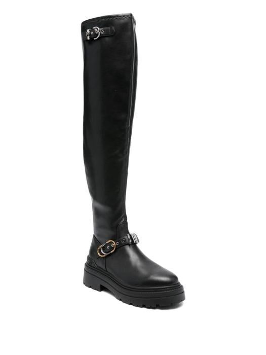 Pinko stivali alti Mia in pelle nero SD0445E028 Z99 PINKO 