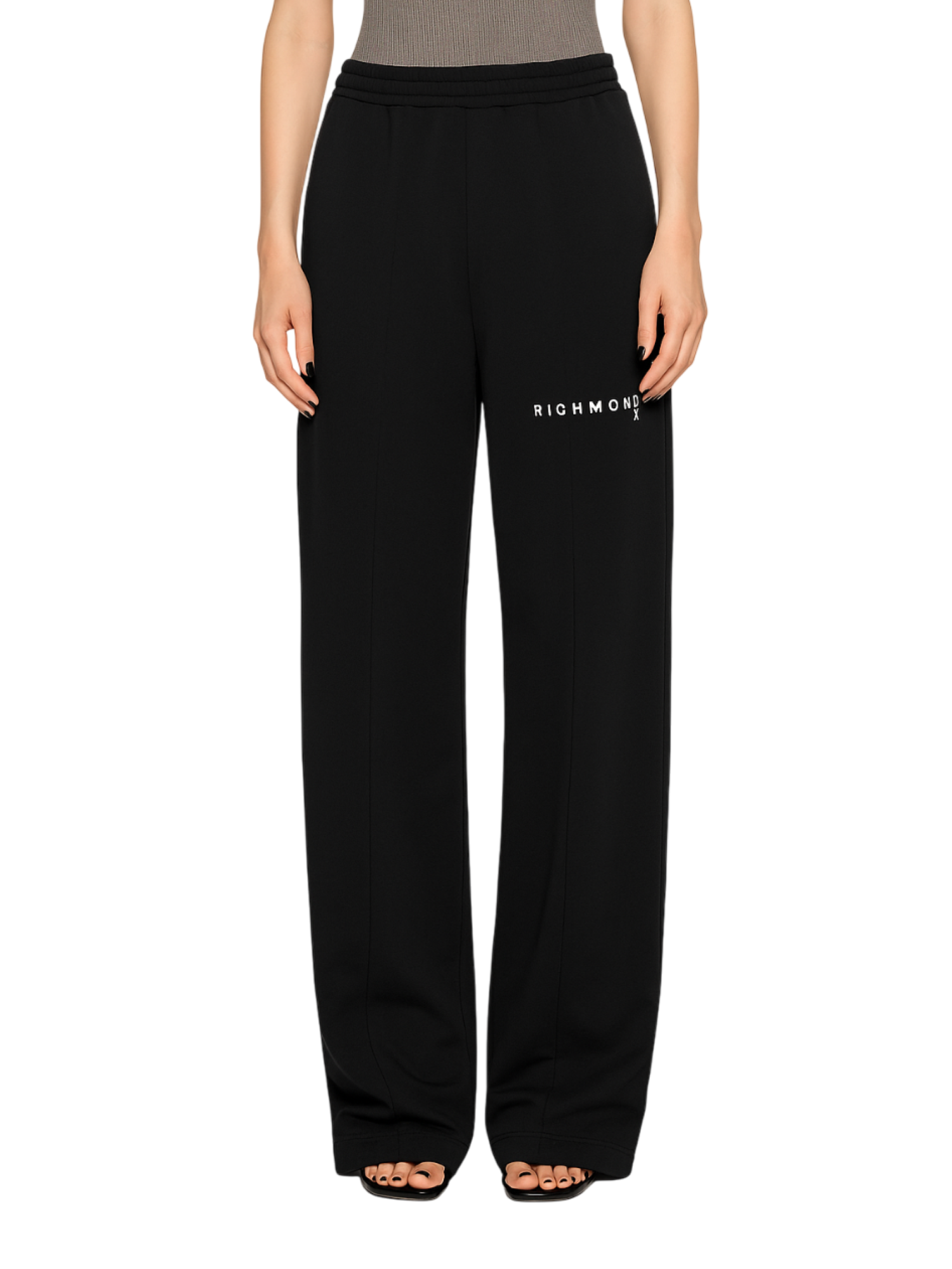 John Richmond pantaloni in felpa wide leg nero UWA25174PA BLACK John RICHMOND 
