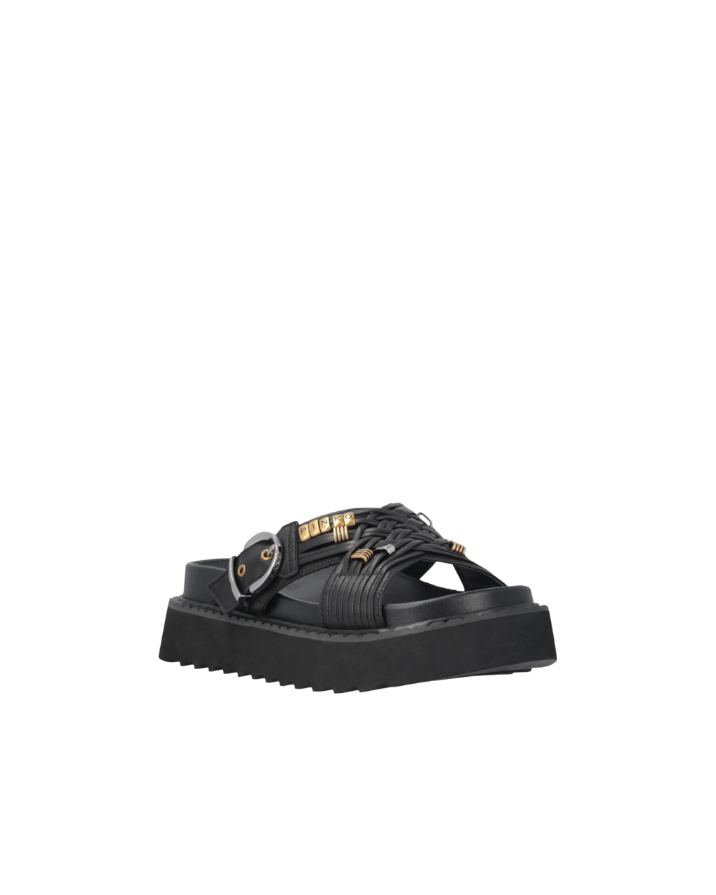 Pinko ciabatte in pelle Kate con cinturini nero SD0537P003 Z99 PINKO 