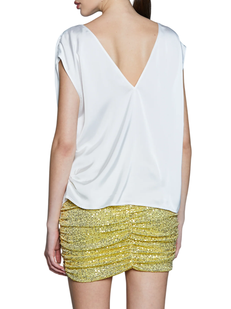 Relish blusa satin Dosermanas con catenella strass bianco DOSERMANAS 1101 RELISH 