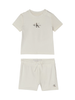 Calvin Klein Jeans completo neonato T-shirt e shorts ecrù