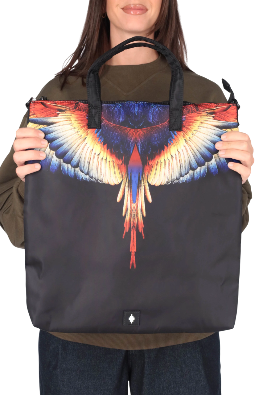 County of Milan zaino in nylon con stampa iconica nero COMAF250121 NERO-YELLOW WINGS COUNTY OF MILAN 