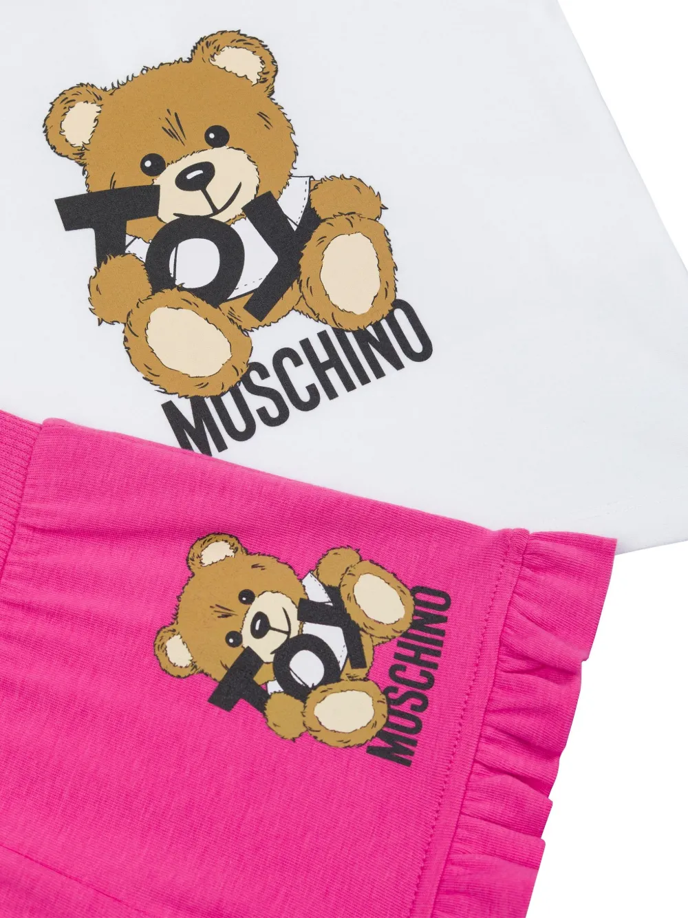 Moschino completo T-shirt e shorts con orsetto bianco fucsia MAG01O-LBA00 83556 MOSCHINO 