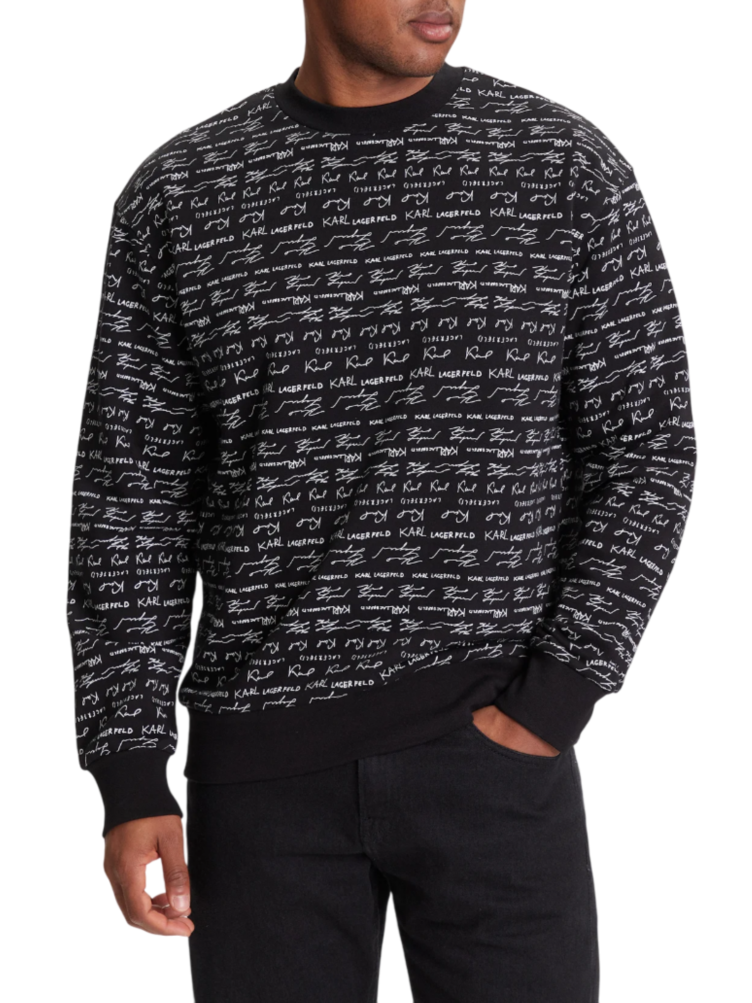 Karl Lagerfeld felpa con logo all over nero 70510955391 990 KARL LAGERFELD 