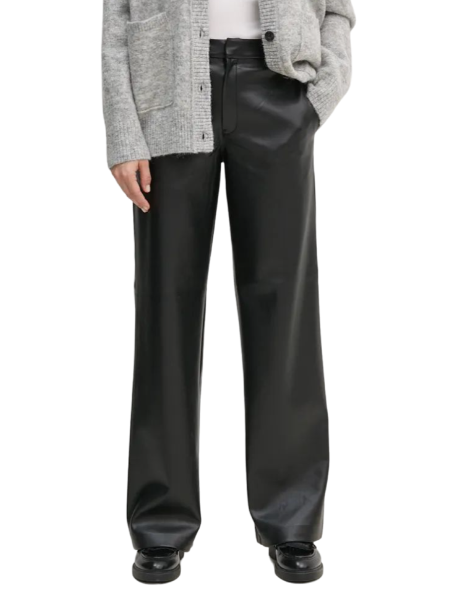 Calvin Klein Jeans pantaloni in ecopelle a gamba larga nero J20J224186 BEH Calvin Klein Jeans 