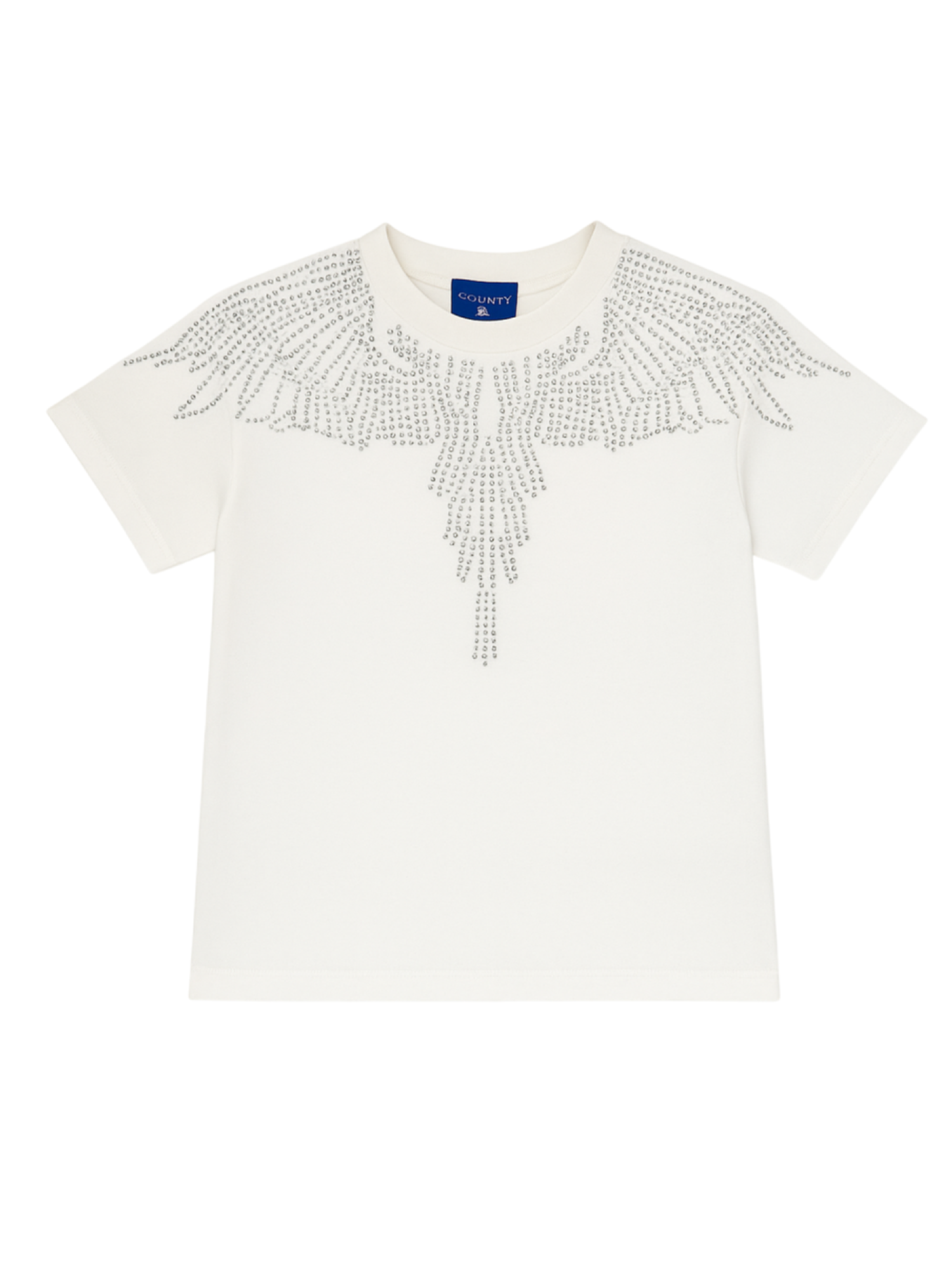County of Milan T-shirt bambina con strass bianco F5CMJGTH013 002 COUNTY OF MILAN KIDS 