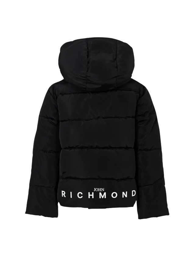 John Richmond piumino bambino con cappuccio nero RBA25233PI BLACK John RICHMOND 