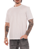Blauer T-shirt uomo manica corta in cotone bianco