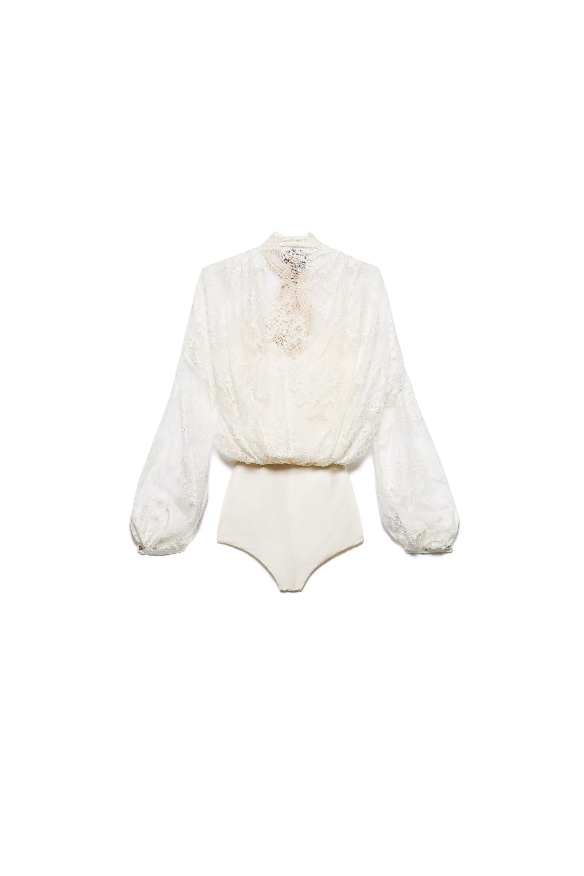 Aniye By body Tamara in pizzo con fusciacca panna 185141 02485 ANIYE BY 