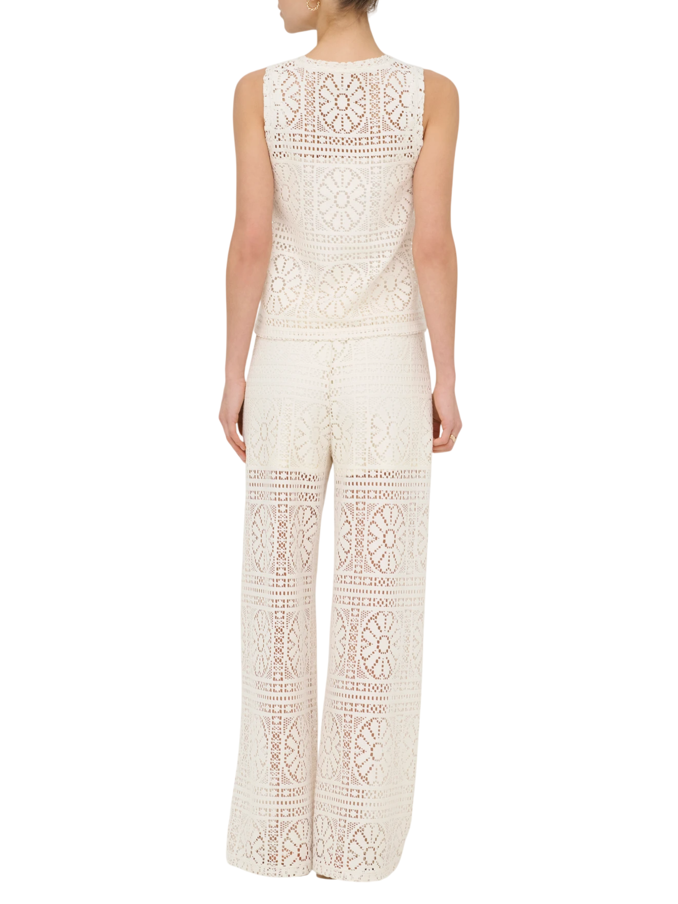 Only top smanicato crochet donna panna 15372105 BIRCH ONLY 