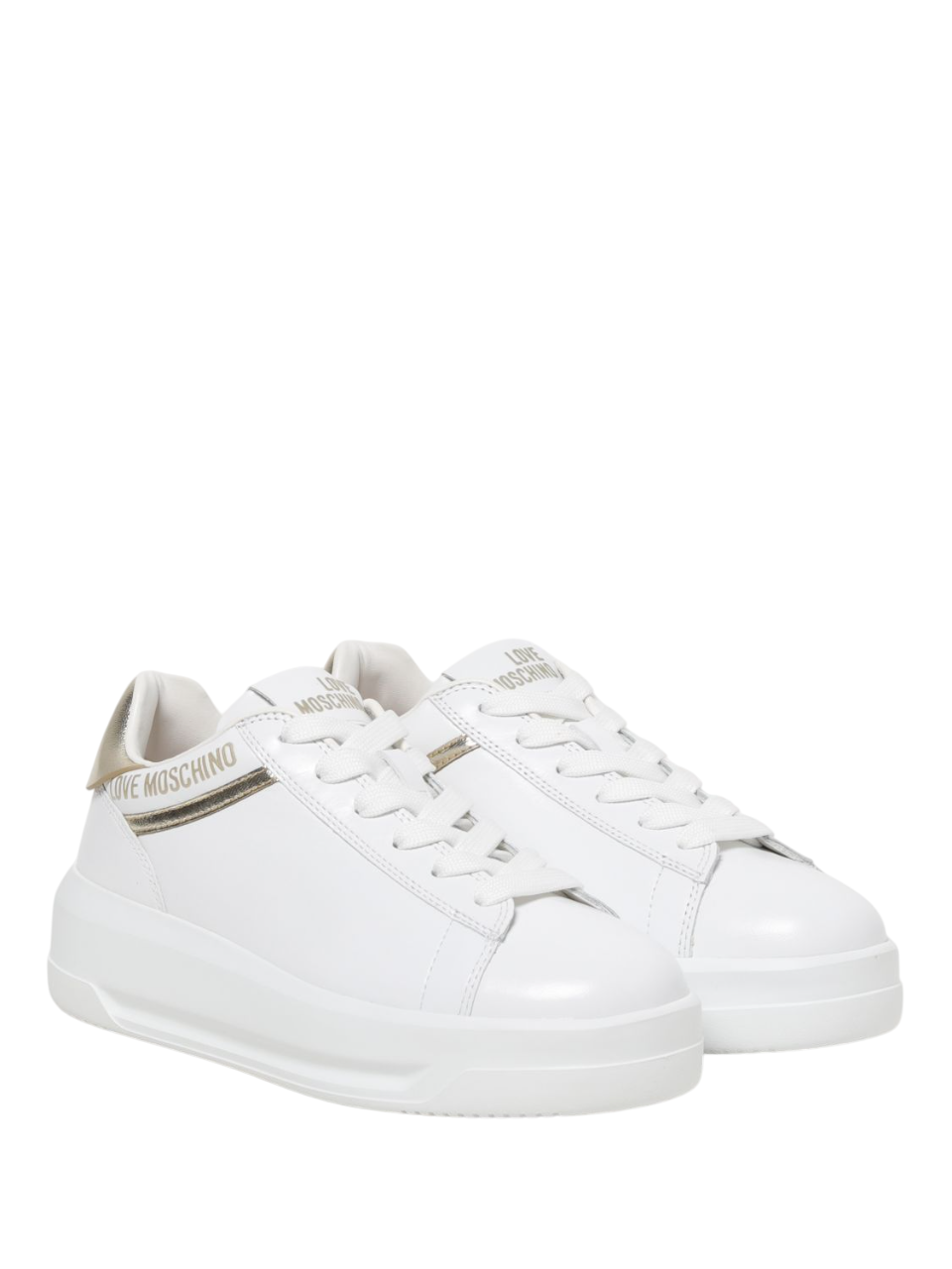 Love Moschino sneakers in pelle Eclipse con logo bianco oro JA15525G0M-IA2 10A MOSCHINO LOVE 