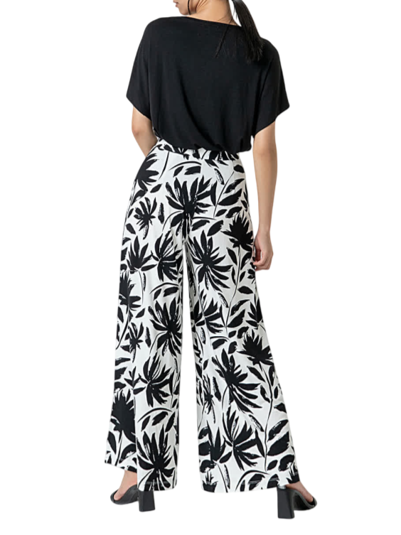 Surkana pantaloni palazzo in fantasia bianco nero 525MARA516 00 SURKANA 