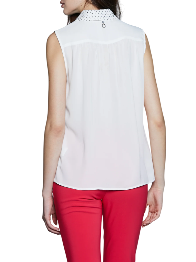 Relish blusa in georgette con fusciacca strass bianco TUCSON 1101 RELISH 