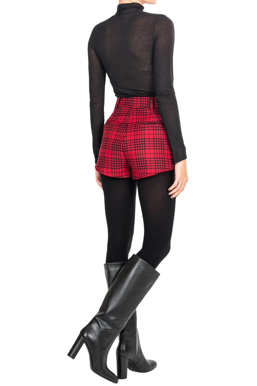Tensione In shorts in frantasia scozzese rosso TE35787 UNICA TENSIONE IN 