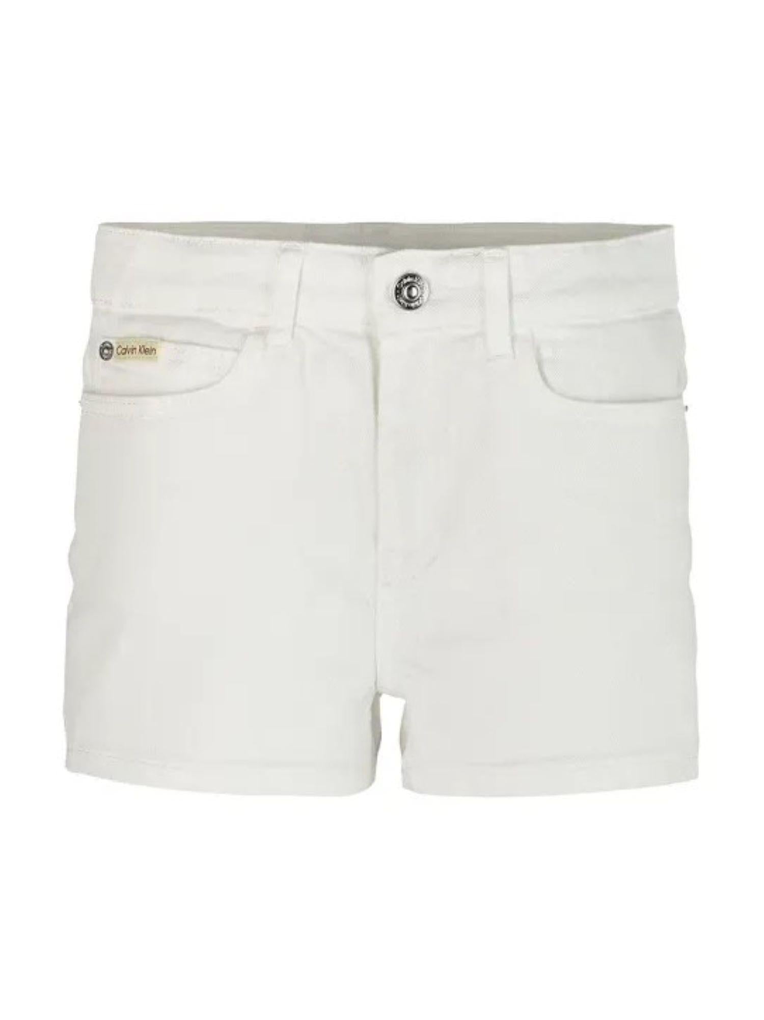 Calvin Klein Jeans shorts vita alta in denim bianco IG0IG02889 1CD Calvin Klein Jeans 