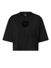 Pinko T-shirt crop Borghetto  con logo ricamato nero