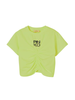 Pinko Kids T-shirt manica corta con arricciature verde
