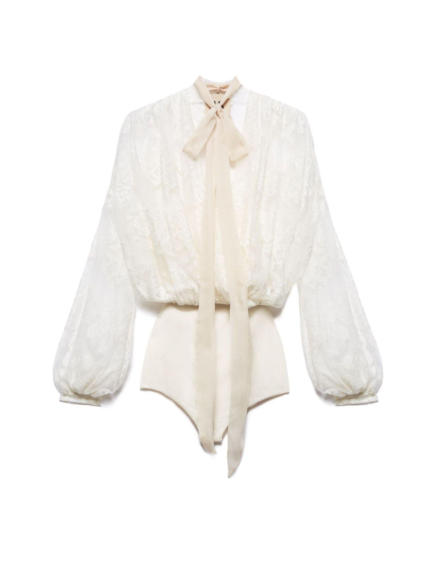 Aniye By body Tamara in pizzo con fusciacca panna 185141 02485 ANIYE BY 