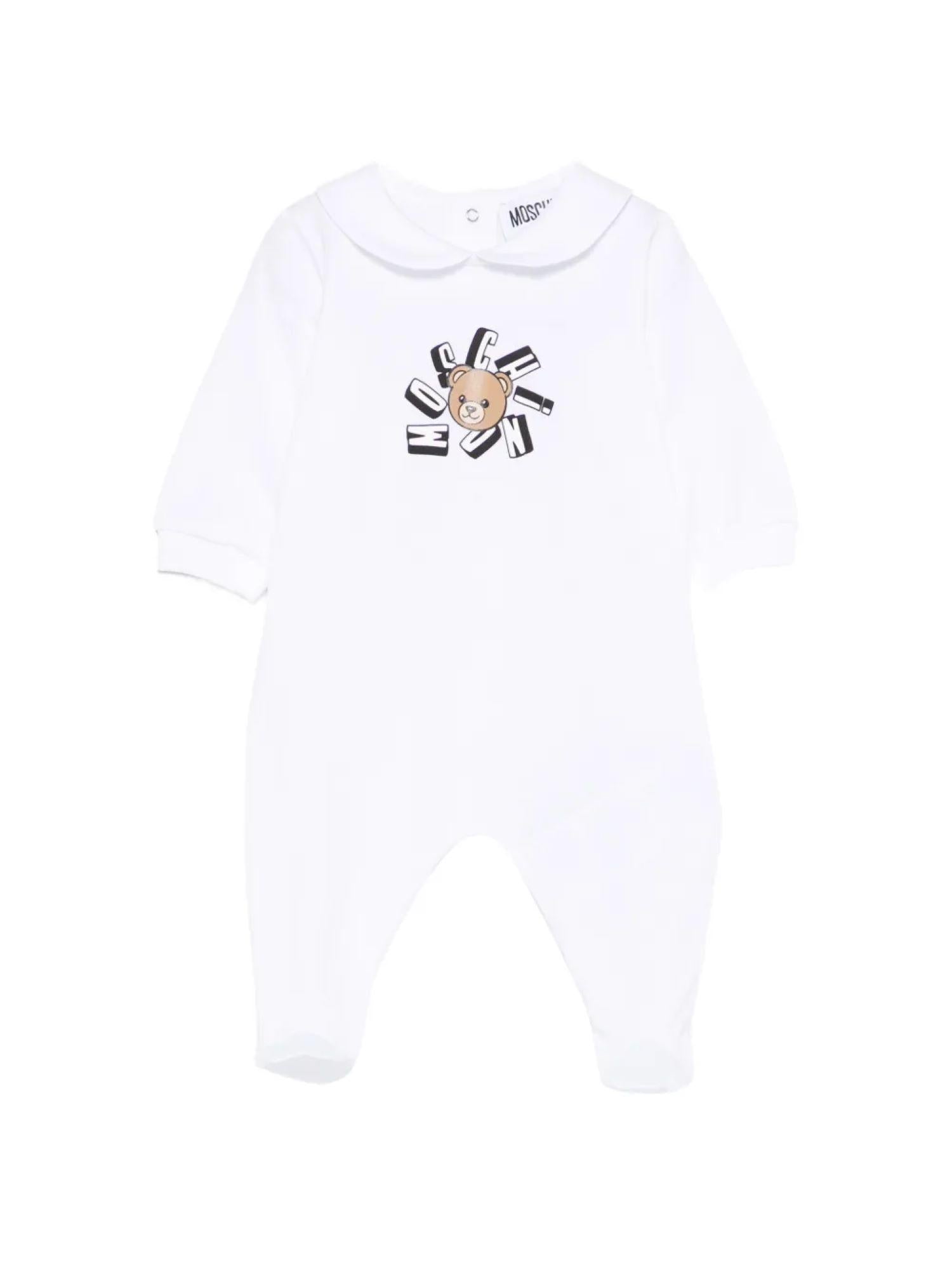 Moschino tutina neonata con piedini con orsetto bianco MUT04Q-LAA02 10101 MOSCHINO 