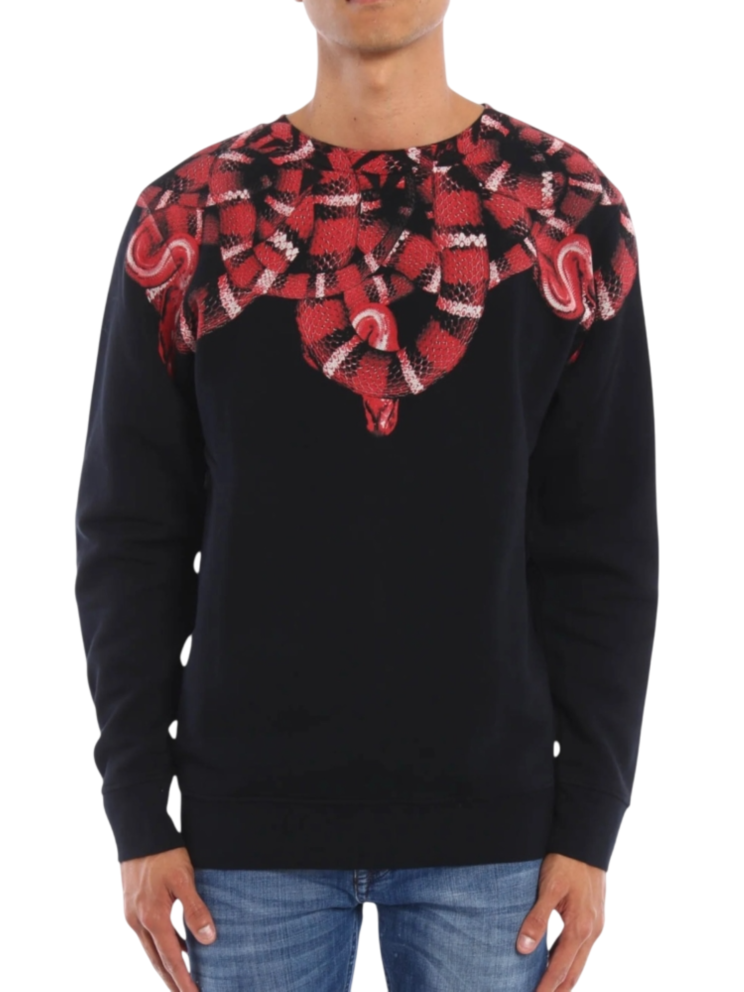 County of Milan felpa uomo con stampa snake nero CAMASW064 110 COUNTY OF MILAN 