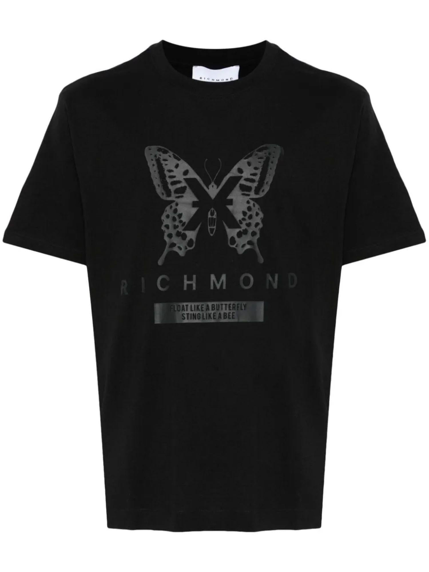 John Richmond T-shirt manica corta Garon con stampa Butterfly nero UMA24067TS BLACK John RICHMOND 