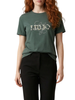 Liu Jo T-shirt donna con logo strass verde salvia